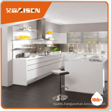 high gloss bake painting material modern pre assembled White kitchen cabinet